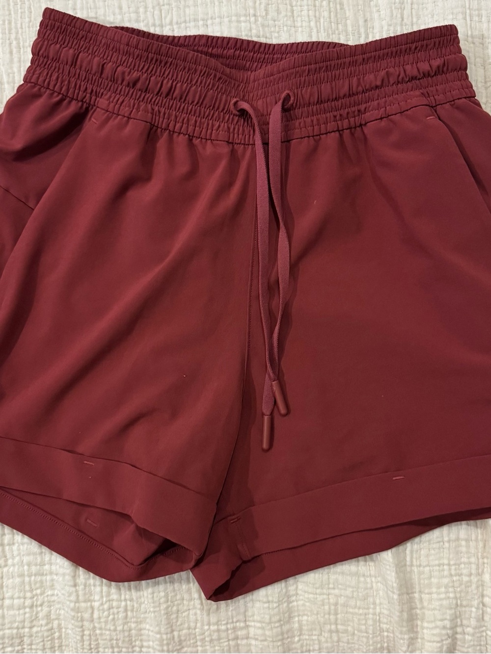 Women's Lululemon Elastic-Waist Performance Shorts - Wine Red